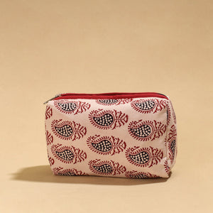 Beige - Handmade cotton Toiletry Pouch 09