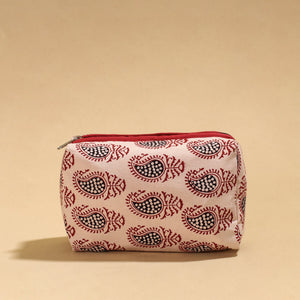 Beige - Handmade cotton Toiletry Pouch 09