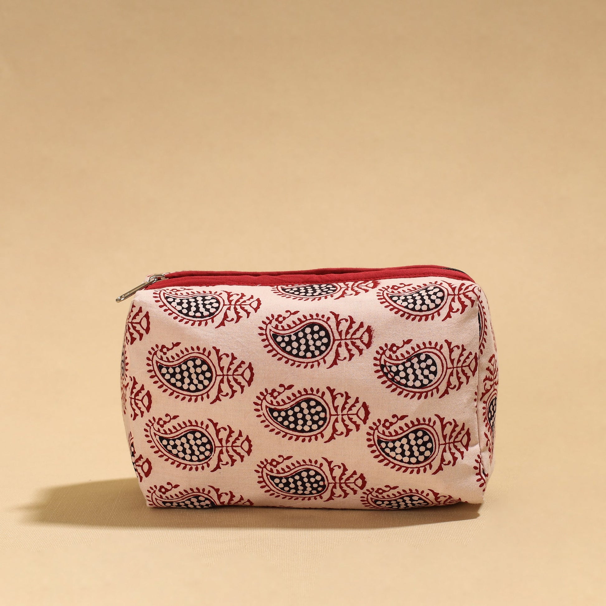 Beige - Handmade cotton Toiletry Pouch 09