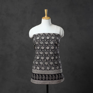 Black - Natural Dyed Cotton Bagh Print Kurta Material (2.2m) 28