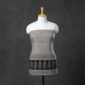 Black - Natural Dyed Cotton Bagh Print Kurta Material (2.2m) 30
