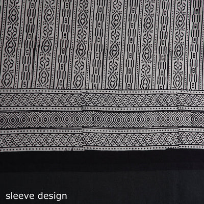 Black - Natural Dyed Cotton Bagh Print Kurta Material (2.2m) 30