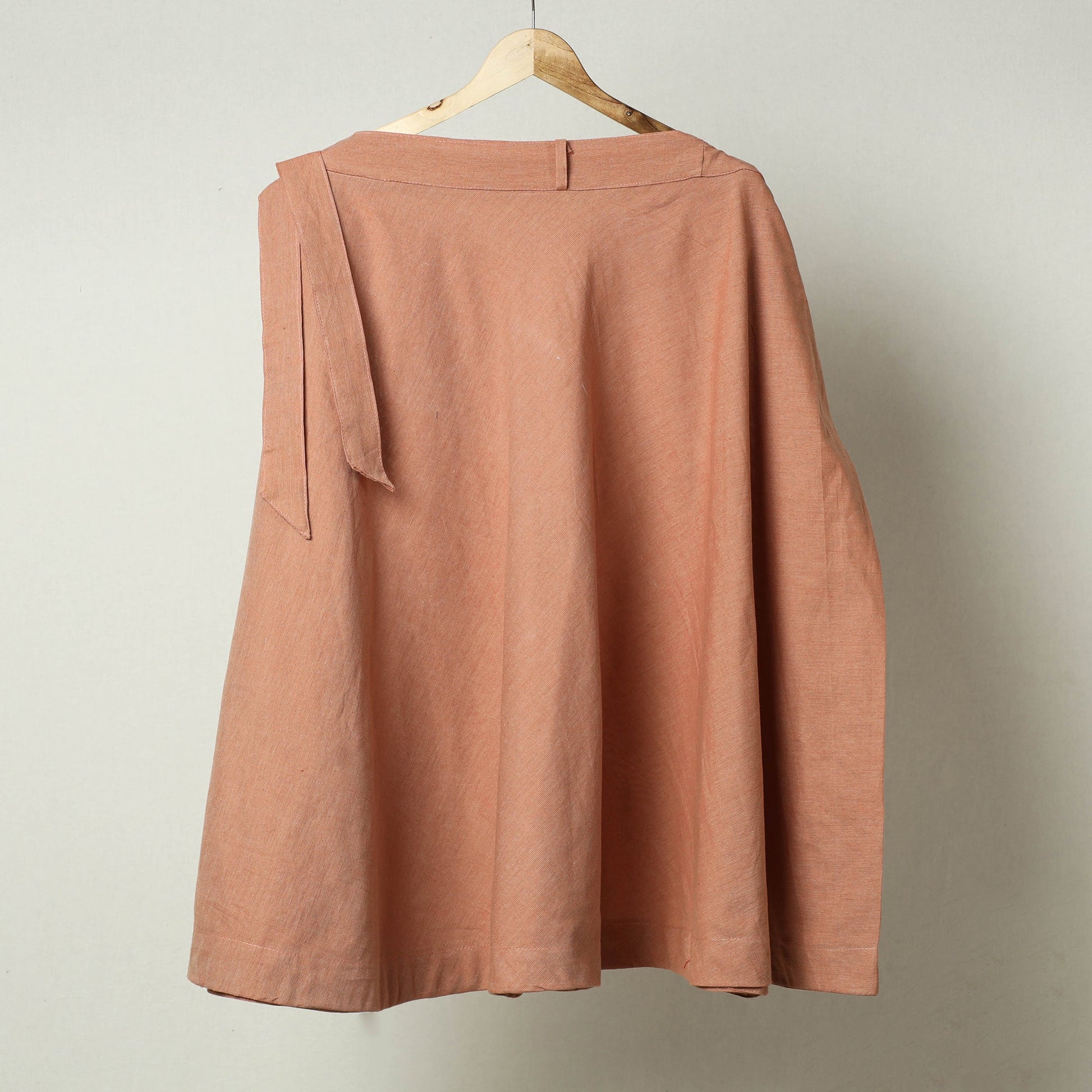 Brown - Plain Handloom Jhiri Cotton Wrap Around Skirt