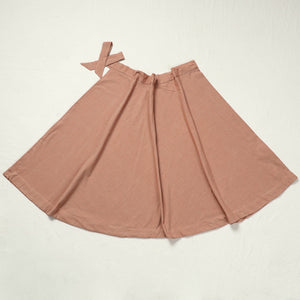 Brown - Plain Handloom Jhiri Cotton Wrap Around Skirt