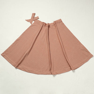 Brown - Plain Handloom Jhiri Cotton Wrap Around Skirt