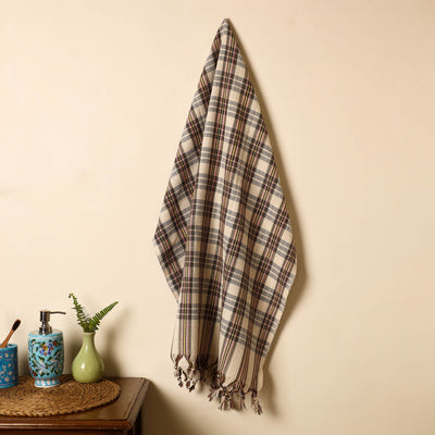 Brown - Handloom Fine Cotton Gamcha Bath Towel 06
