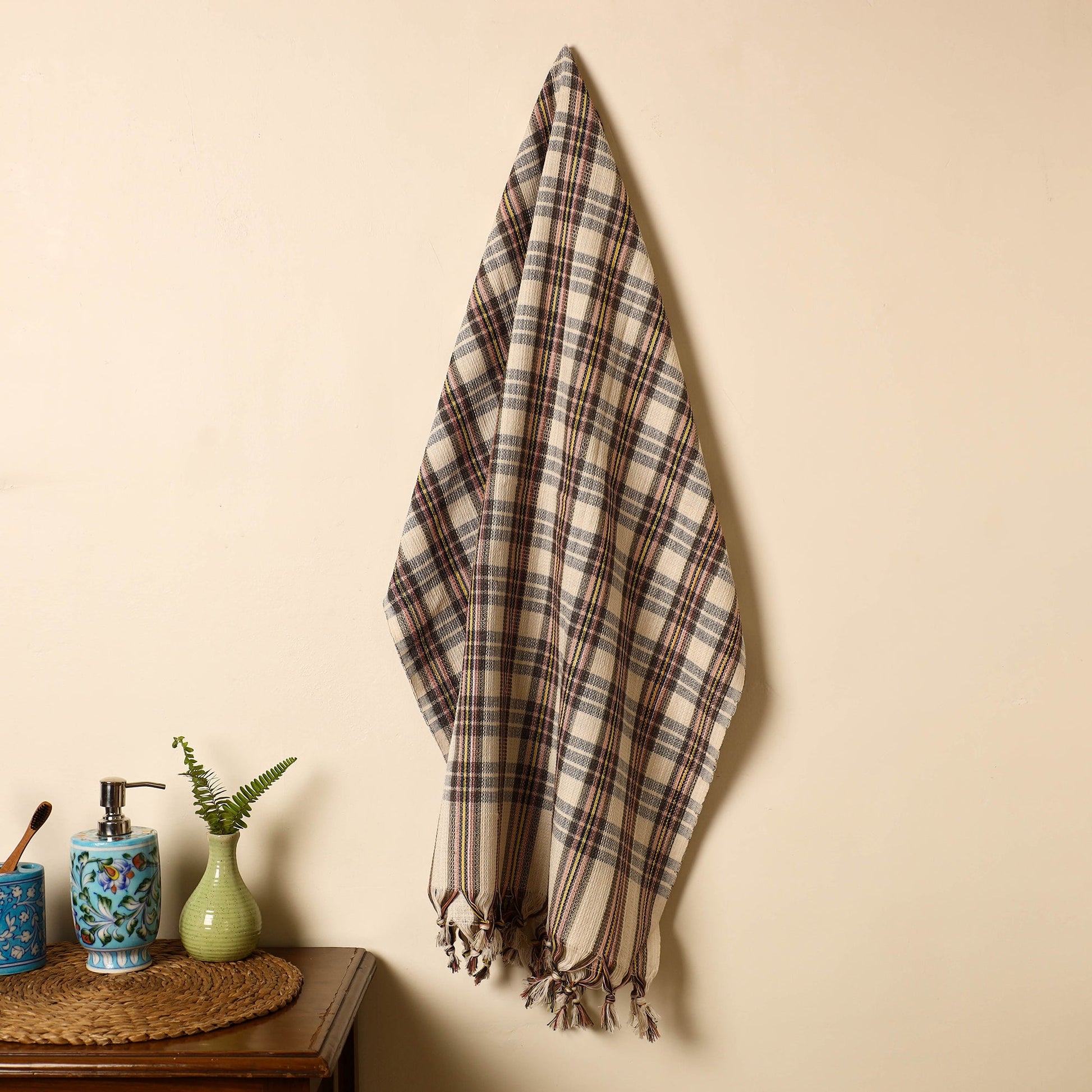 Brown - Handloom Fine Cotton Gamcha Bath Towel 06