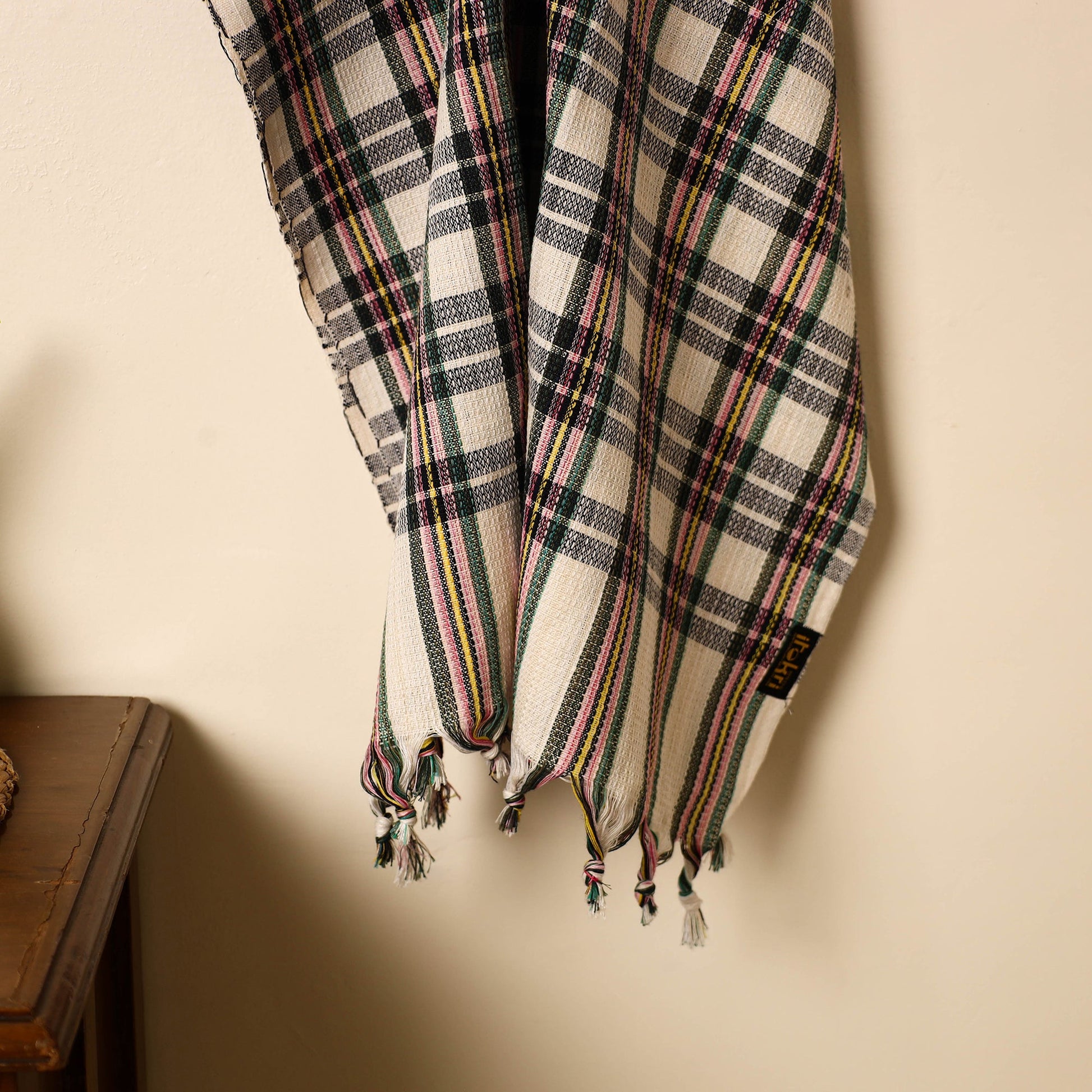 Black - Handloom Fine Cotton Gamcha Bath Towel 07