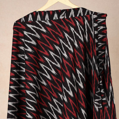 Black - Wrap Around Cotton Pochampally Ikat Skirt