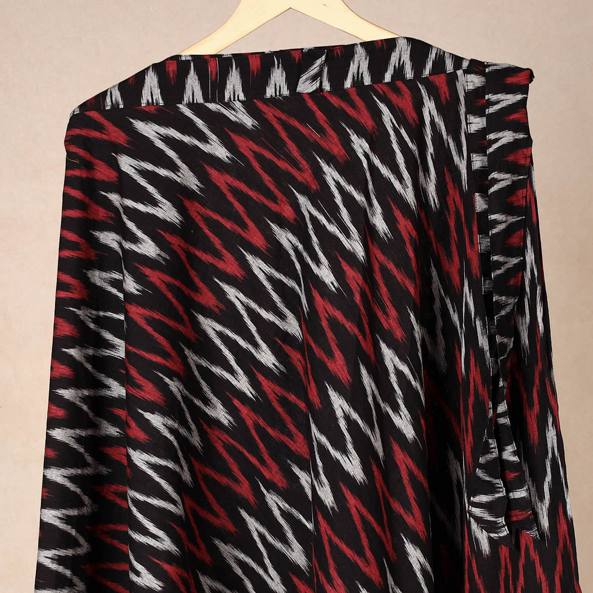Black - Wrap Around Cotton Pochampally Ikat Skirt