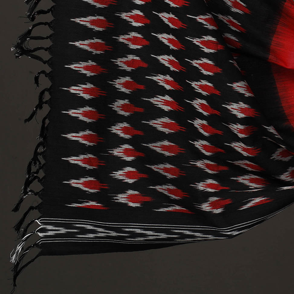 Black - Handloom Cotton 3pc Pochampally Ikat Dress Material 08