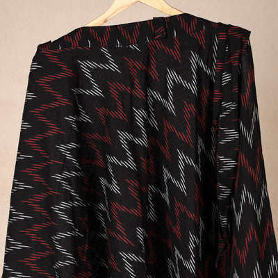Black - Pochampally Ikat Cotton Wrap Around Skirt