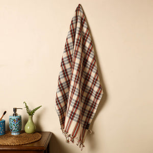 Black - Handloom Fine Cotton Gamcha Bath Towel 14