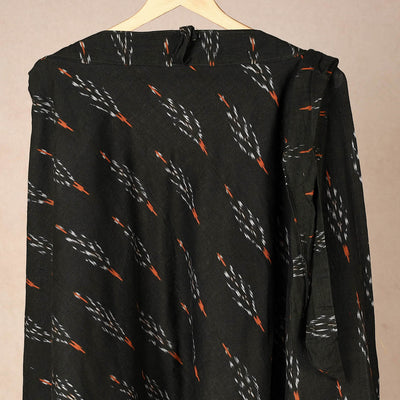Black - Wrap Around Cotton Pochampally Ikat Skirt