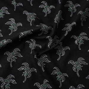 Black - Mangalgiri Block Printed Handwoven Cotton Fabric