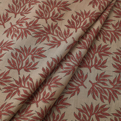 Brown - Mangalgiri Block Printed Handwoven Cotton Fabric