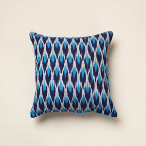 Blue  - Pochampally Ikat Cotton Cushion Cover (16 x 16 in) 01