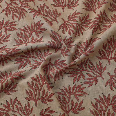 Brown - Mangalgiri Block Printed Handwoven Cotton Fabric