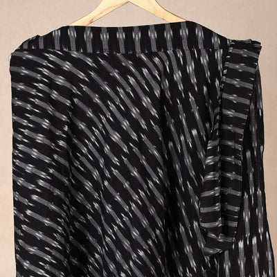 Black - Wrap Around Cotton Pochampally Ikat Skirt