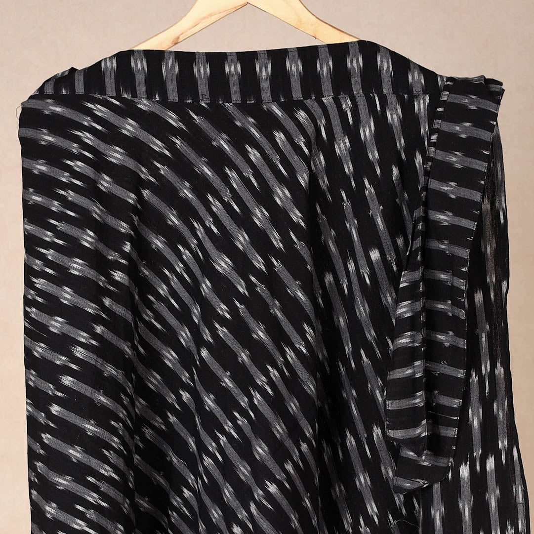 Black - Wrap Around Cotton Pochampally Ikat Skirt