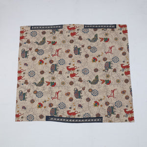 Beige - Zardozi Hand Embroidered Kalamkari Cotton Blouse Piece