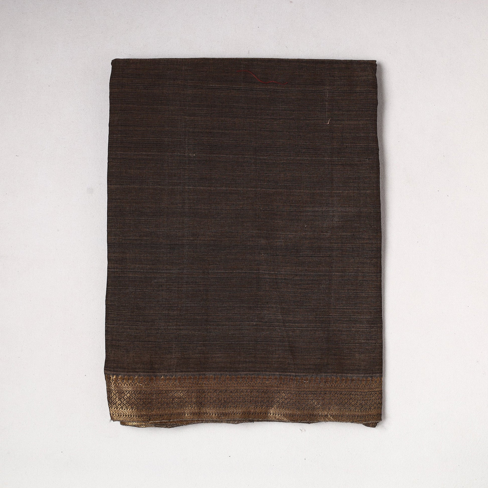 Brown - Kanchipuram Silk Cotton Precut Fabric (1.4 Meter)