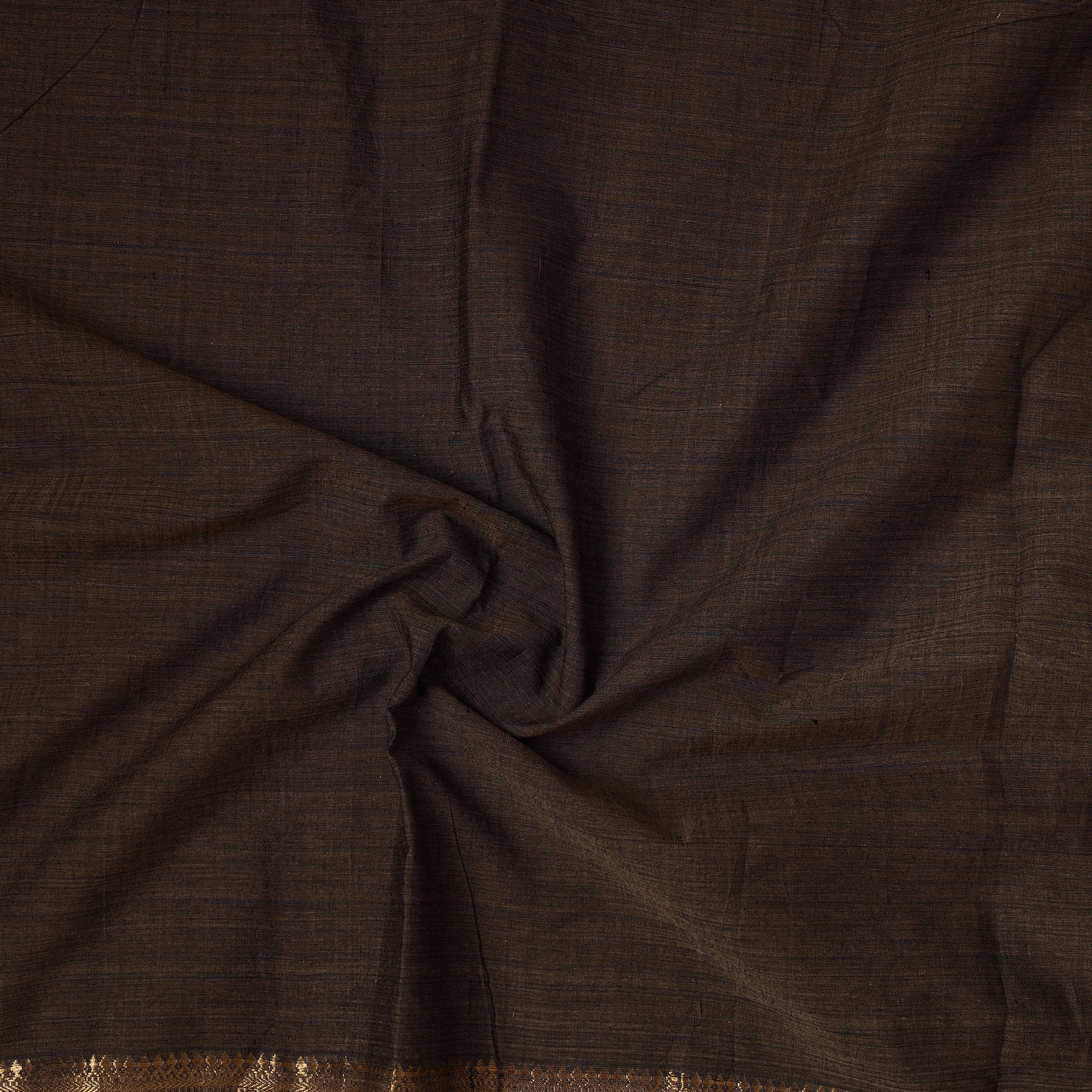 Brown - Kanchipuram Silk Cotton Precut Fabric (1.4 Meter)