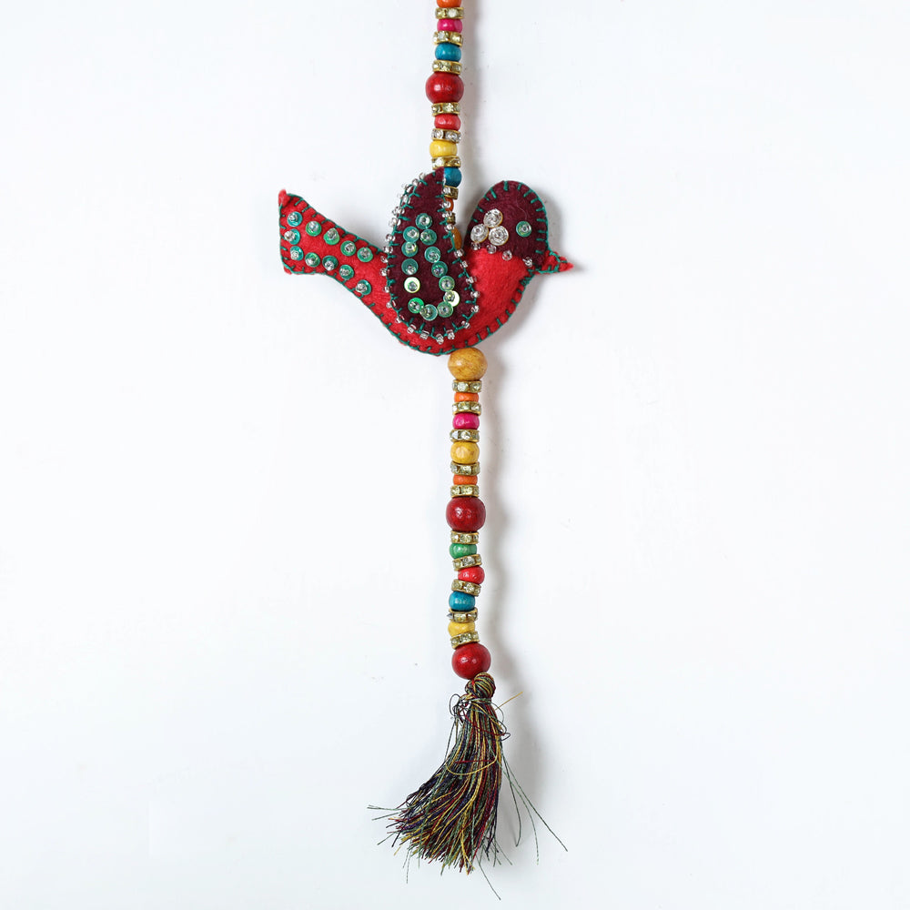 Bird - Handmade Felt & Beadwork Wall Hanging