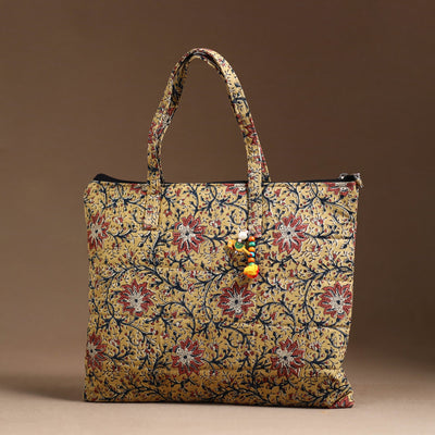 Beige - Handcrafted Quilted Cotton Hand Bag 17