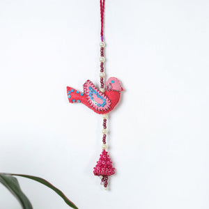Bird - Handmade Felt & Beadwork Wall Hanging