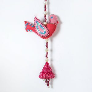 Bird - Handmade Felt & Beadwork Wall Hanging
