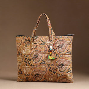 Beige - Handcrafted Quilted Cotton Hand Bag  18