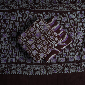 Brown - Kutch Print 3pc Cotton Batik Dress Material 44