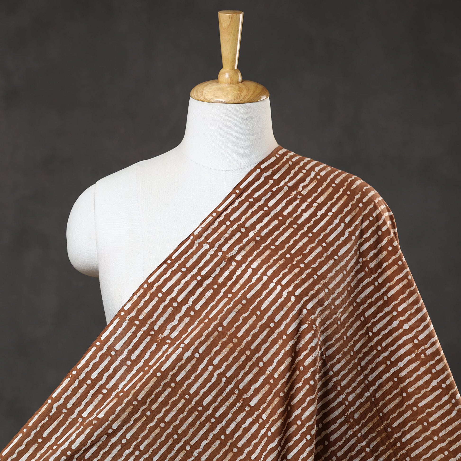 Brown - Hand Printed Cotton Batik Fabric 09