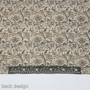 Beige - Zardozi Hand Embroidered Kalamkari Cotton Blouse Piece