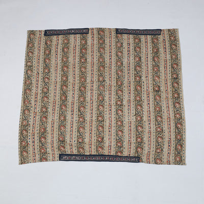 Beige - Zardozi Hand Embroidered Kalamkari Cotton Blouse Piece
