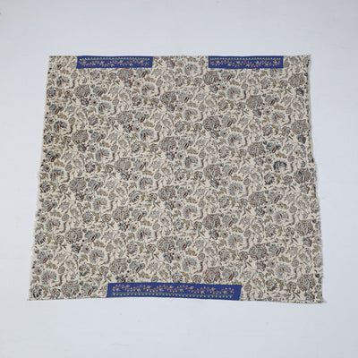 Beige - Zardozi Hand Embroidered Kalamkari Cotton Blouse Piece
