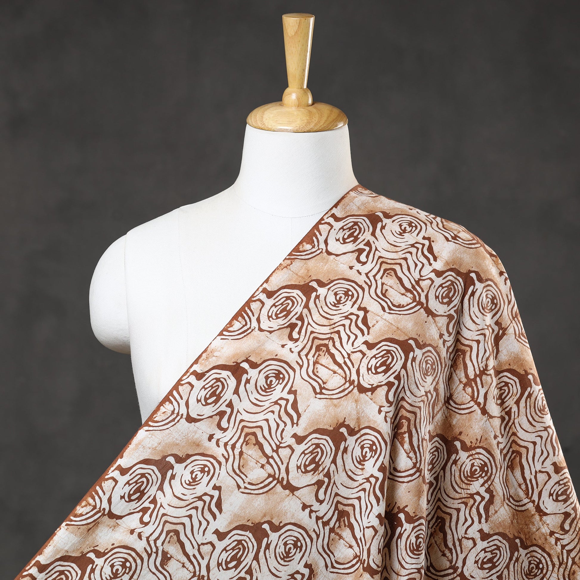 Brown - Hand Printed Cotton Batik Fabric 27