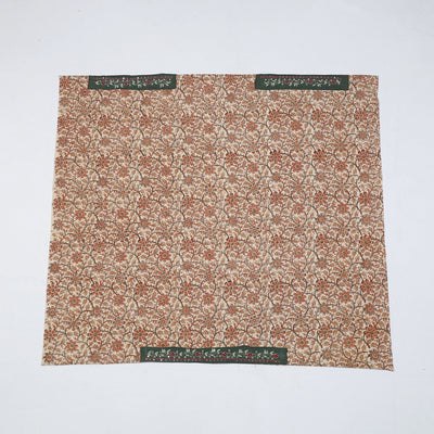 Beige - Zardozi Hand Embroidered Kalamkari Cotton Blouse Piece