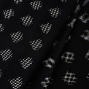 Black - Handloom Cotton Pochampally Double Ikat Fabric