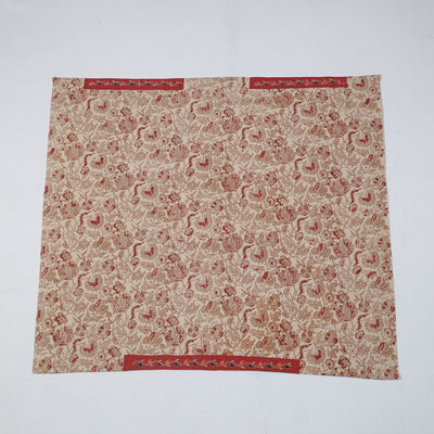 Beige - Zardozi Hand Embroidered Kalamkari Cotton Blouse Piece