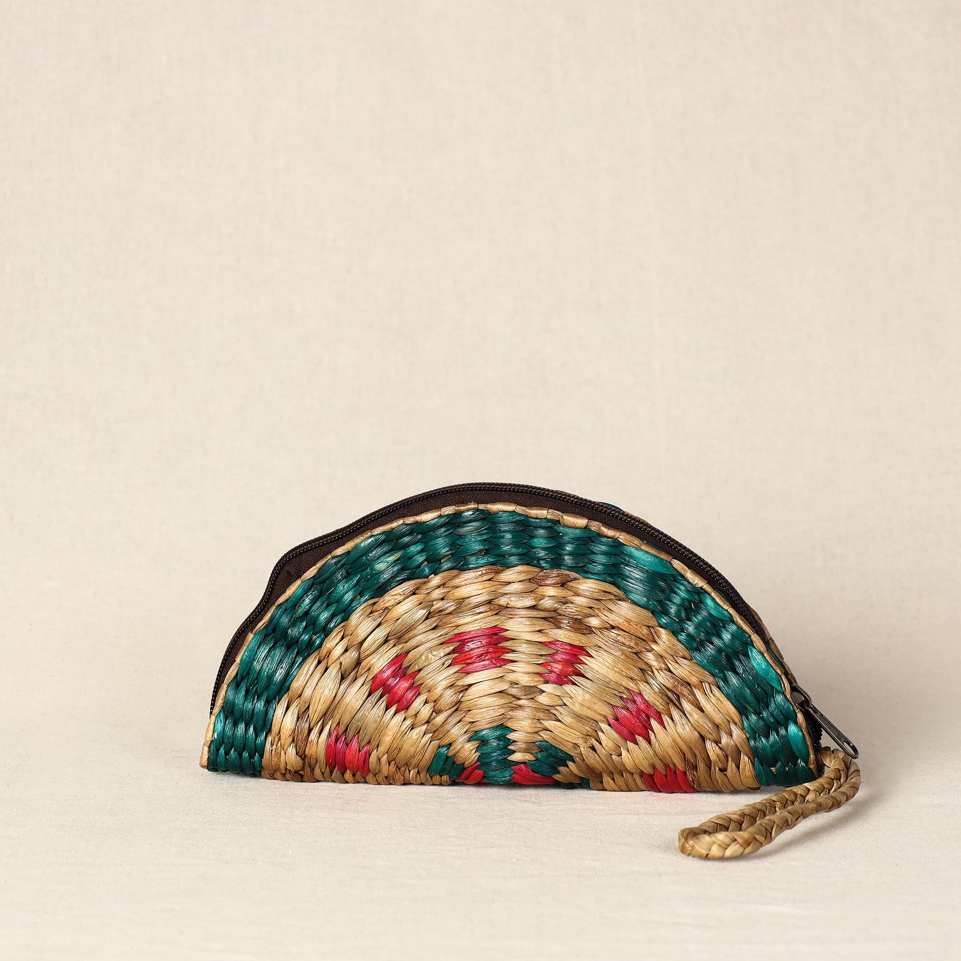 Beige - Handmade Organic Water Hyacinth Hand Purse from Assam