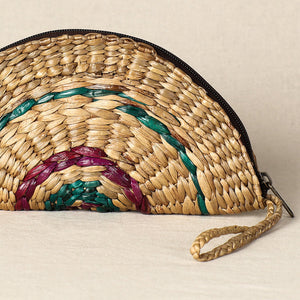 Beige - Handmade Organic Water Hyacinth Hand Purse from Assam