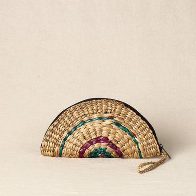 Beige - Handmade Organic Water Hyacinth Hand Purse from Assam