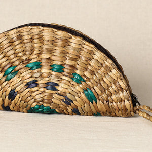 Beige - Handmade Organic Water Hyacinth Hand Purse from Assam