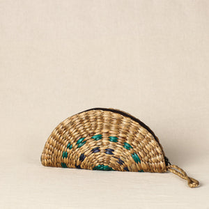 Beige - Handmade Organic Water Hyacinth Hand Purse from Assam