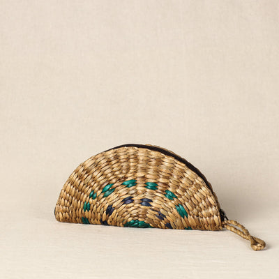 Beige - Handmade Organic Water Hyacinth Hand Purse from Assam