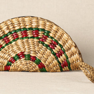 Beige - Handmade Organic Water Hyacinth Hand Purse from Assam