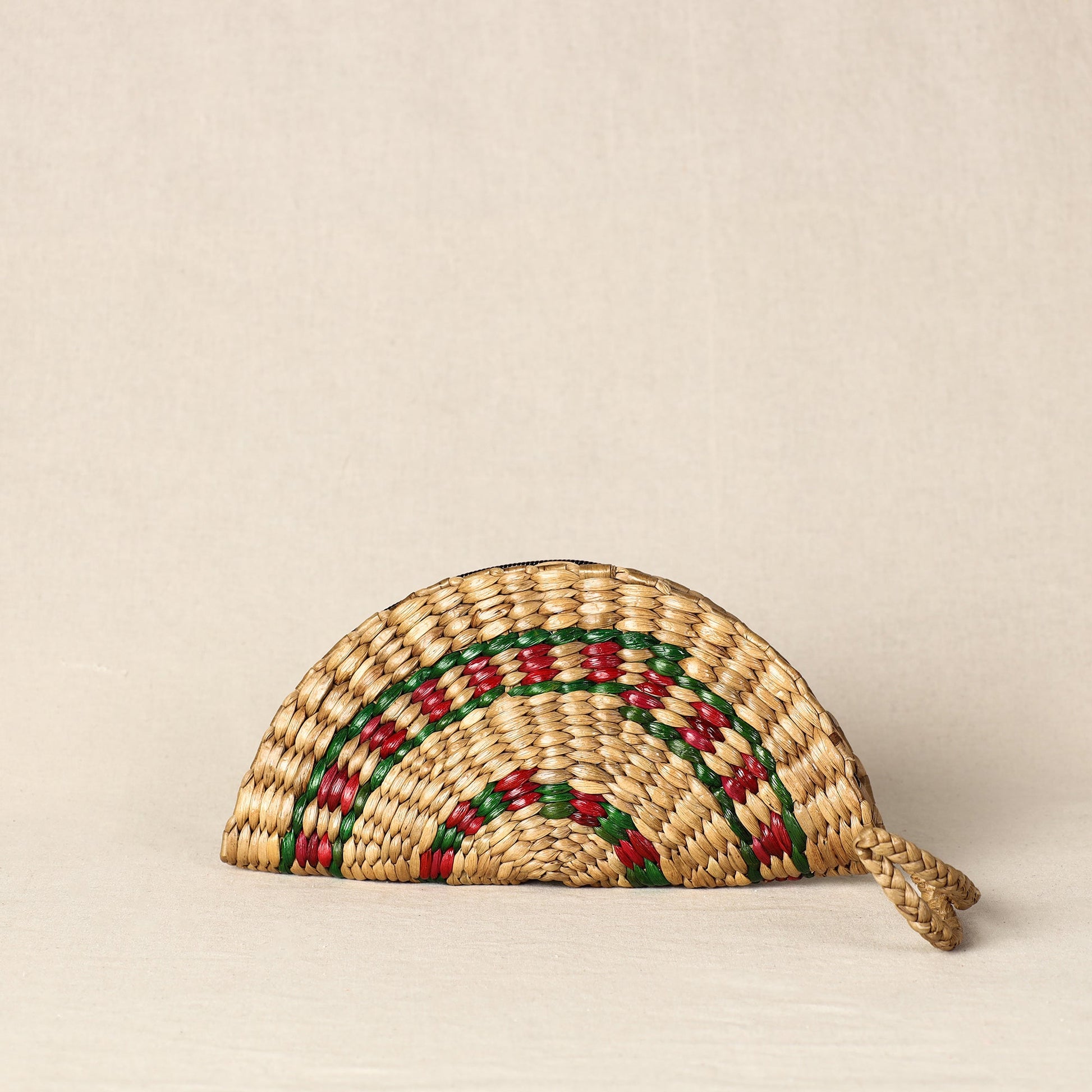 Beige - Handmade Organic Water Hyacinth Hand Purse from Assam