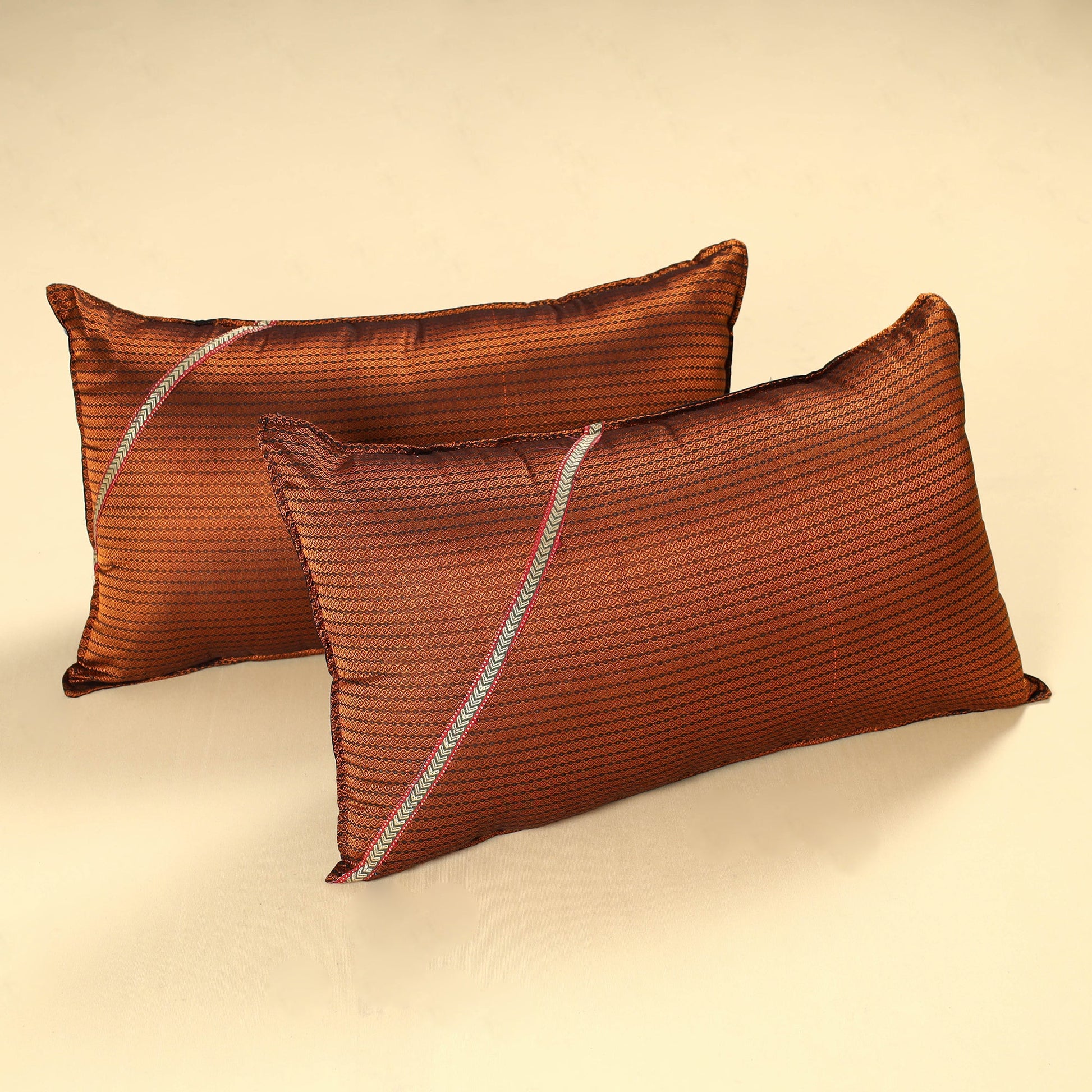 Brown - Khun Weave Cotton Pillow Covers (Set of 2)